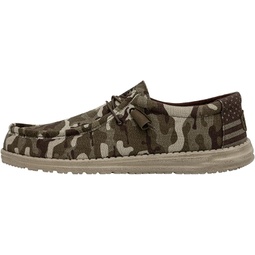 Hey Dude Wally Camo Flag Camo Flag Size 6 Men’s Shoes Mens Slip-on Loafers Comfortable & Light-Weight