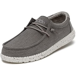 Hey Dude Mens Wally Chambray Mens Loafers Mens Slip On Shoes Comfortable & Light-Weight