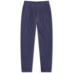 Homme Plisse Issey Miyake Pleated Tapered Trousers Blue Charcoal