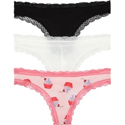 Womens Honeydew Intimates Aiden 3-Pack Lace Back Thong