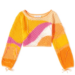 House of Sunny Pompelmo Sunset Knitted Cropped Top Multi
