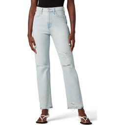Womens Hudson Jeans Jade High-Rise Straight Loose Fit in Aries