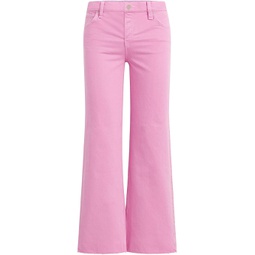 Hudson Jeans Rosie High-Rise Wide Leg Ankle with Covered Button Fly in Fuchsia Pink Clean