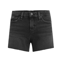Womens Hudson Jeans Gemma Mid-Rise Shorts in Jet Black