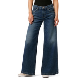 Womens Hudson Jeans Freya Mid-Rise Skater Pants in Deep Blue Vintage