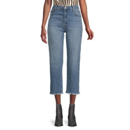Noa Mid Rise Cropped Straight Jeans