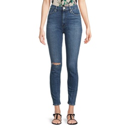 Natalie High Rise Ripped Super Skinny Ankle Jeans