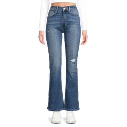 Blair Mid Rise Distressed Boot Cut Jeans