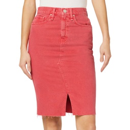 Reconstructed Knee Length Denim Skirt