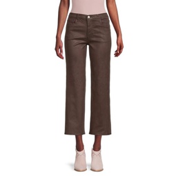 Rosalie High Rise Cropped Wide Leg Jeans