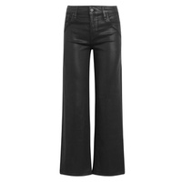 womens rosie high-rise wide leg ankle jean in coated black