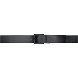 Black Leather Logo Reversible Belt 241084M131006