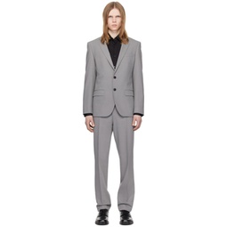Gray Slim-Fit Suit 241084M196009