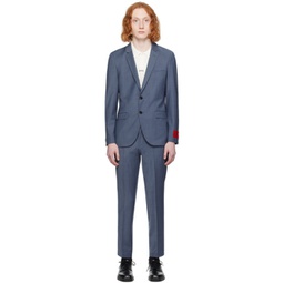 Blue Slim-Fit Suit 241084M196001