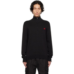 Black Half-Zip Sweater 232084M202007