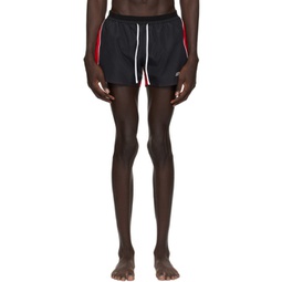 Black & Red Quick-Drying Swim Shorts 241084M208001