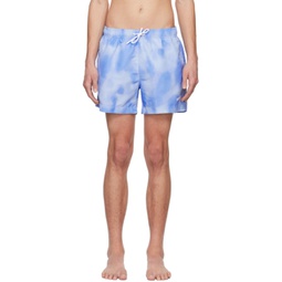 Blue Printed Swim Shorts 241084M208014