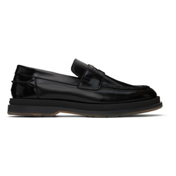 Black Leather Loafers 241084M231003