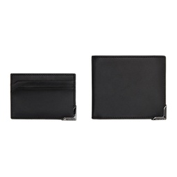 Black Plaque Wallet & Card Holder Set 241084M163000