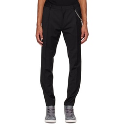Black Slim-Fit Trousers 231084M191005
