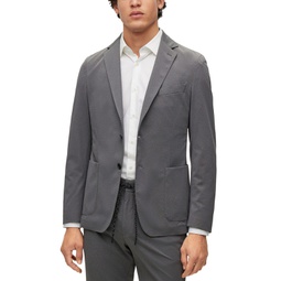 Mens Slim-Fit Jacket in Micro-Patterned Performance-Stretch Cloth