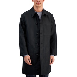 Mens Relaxed-Fit Black Coat