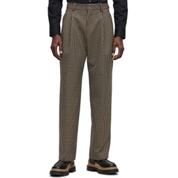 Mens Relaxed-Fit Checked Trousers
