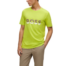 Mens Color-Blocked Logo Print T-shirt