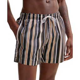 Mens Quick-Dry Fabric Striped Swim Shorts