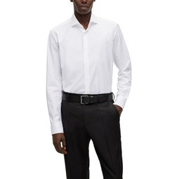 Mens Stretch-Cotton Twill Regular-Fit Dress Shirt