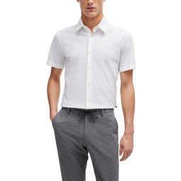 Mens Performance-Stretch Slim-Fit Dress Shirt