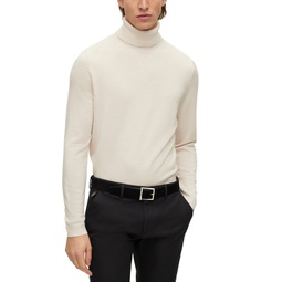 Mens Regular-Fit Roll Neck Extra-Fine Merino Wool Sweater