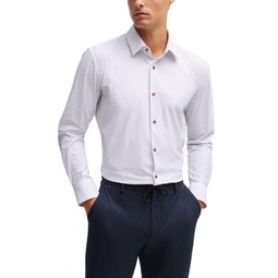 Mens Printed Performance Slim-Fit Shirt