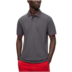Mens Contrast Detail Regular-Fit Polo Shirt