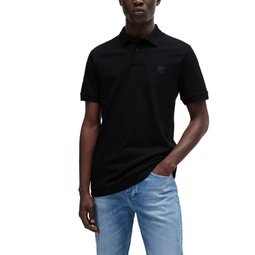 Mens Logo Patch Stretch-Cotton Slim-Fit Polo Shirt