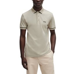 Mens Contrast Trim Slim-Fit Polo Shirt