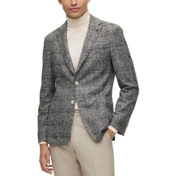 Mens Checked Slim-Fit Jacket