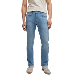 Mens Blue Super-Stretch Slim-Fit Jeans