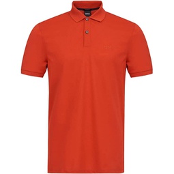 mens pallas short sleeve cotton polo shirt in bright orange
