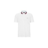 mens prout 36 pique stretch cotton short sleeve polo in white