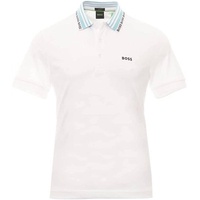 mens paule pique cotton slim fit short sleeve polo in white
