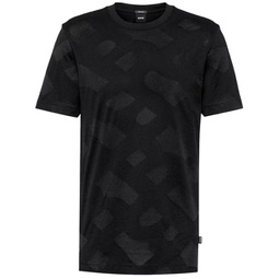 mens tiburt 355 black jacquard logo short sleeve crew neck t-shirt