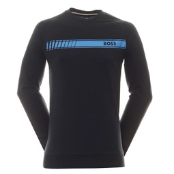 authentic logo pullover cotton sweatshirt dark navy blue