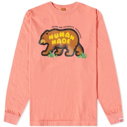 Human Made Long Sleeve Bear T-Shirt Pink