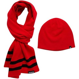 Hurley Mens Winter Hat Set - Beanie and Scarf