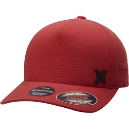 Hurley Mens Baseball Cap - Phantom Advance Stretch Fitted Hat, UPF 50, Size Small-Medium, Burgundy