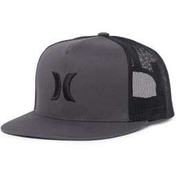 Hurley Icon Solid Flat Trucker Snapback Cap One Size (Black Pigment)