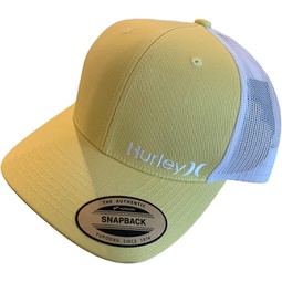 Hurley Adult Mens Mesh Snapback Adjustable Trucker Cap Hat (Yellow Staple)