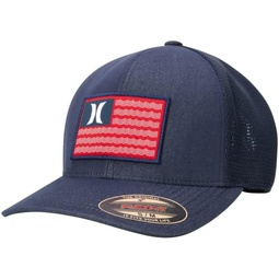 Hurley Mens Hat - Icon Flag Mesh Stretch Fitted Trucker Cap