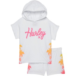 Hurley Kids Short Sleeve Hoodie & Shorts Set (Big Kids)